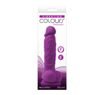 Colours Pleasures 5 in. Vibrating Dildo Purple